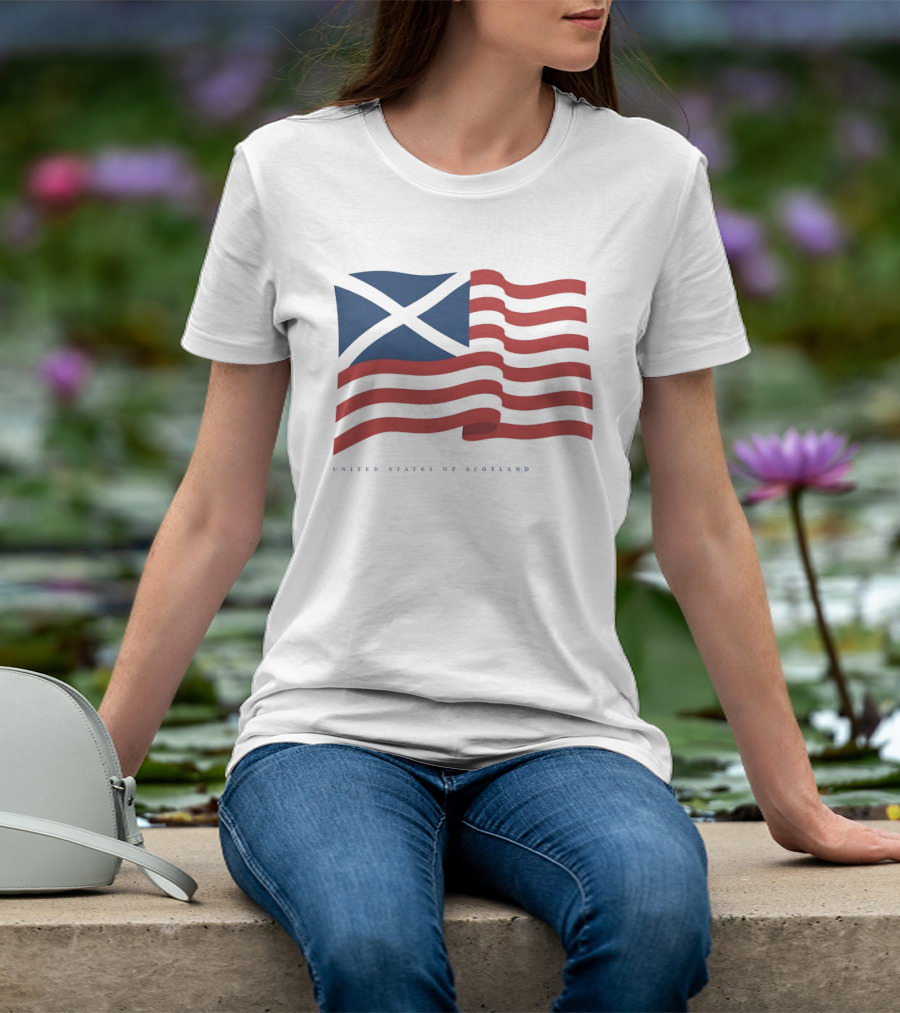 United States Of Scotland Flag USA Scottish American Symbol Mashup T-Shirt
