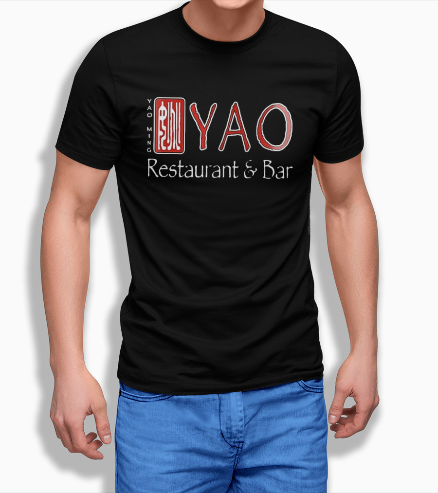 Yao Ming Restaurant & Bar 9755 Westheimer Rd. Houston TX 77042 Two Sided T-Shirt