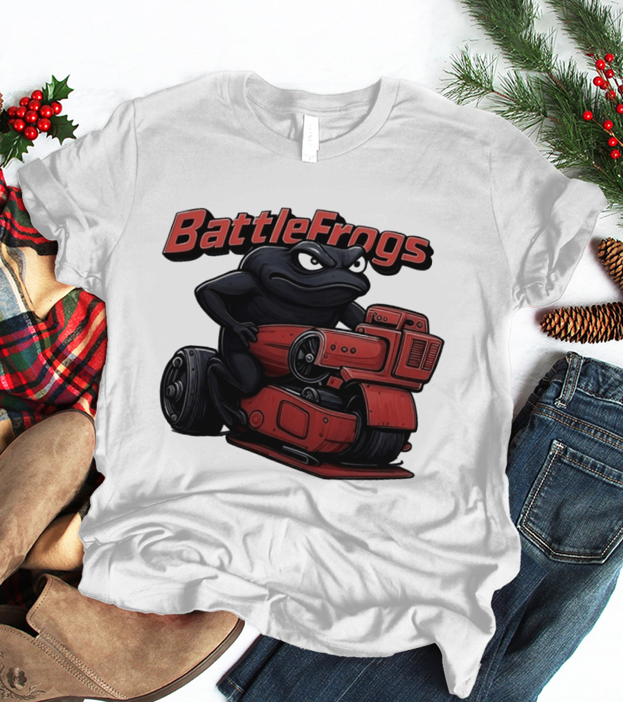 BattleFrogs Frog Riding Red Motorcycle T-Shirt