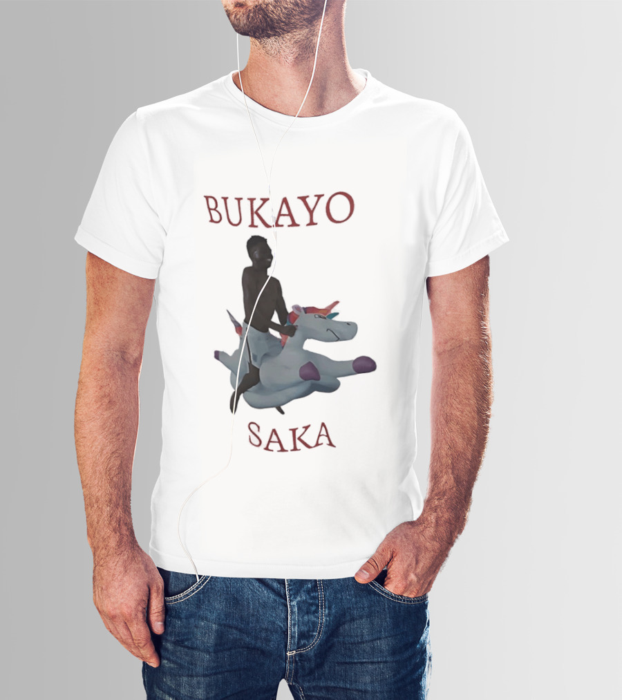 Bukayo Saka Riding Unicorn Arsenal Football T-Shirt