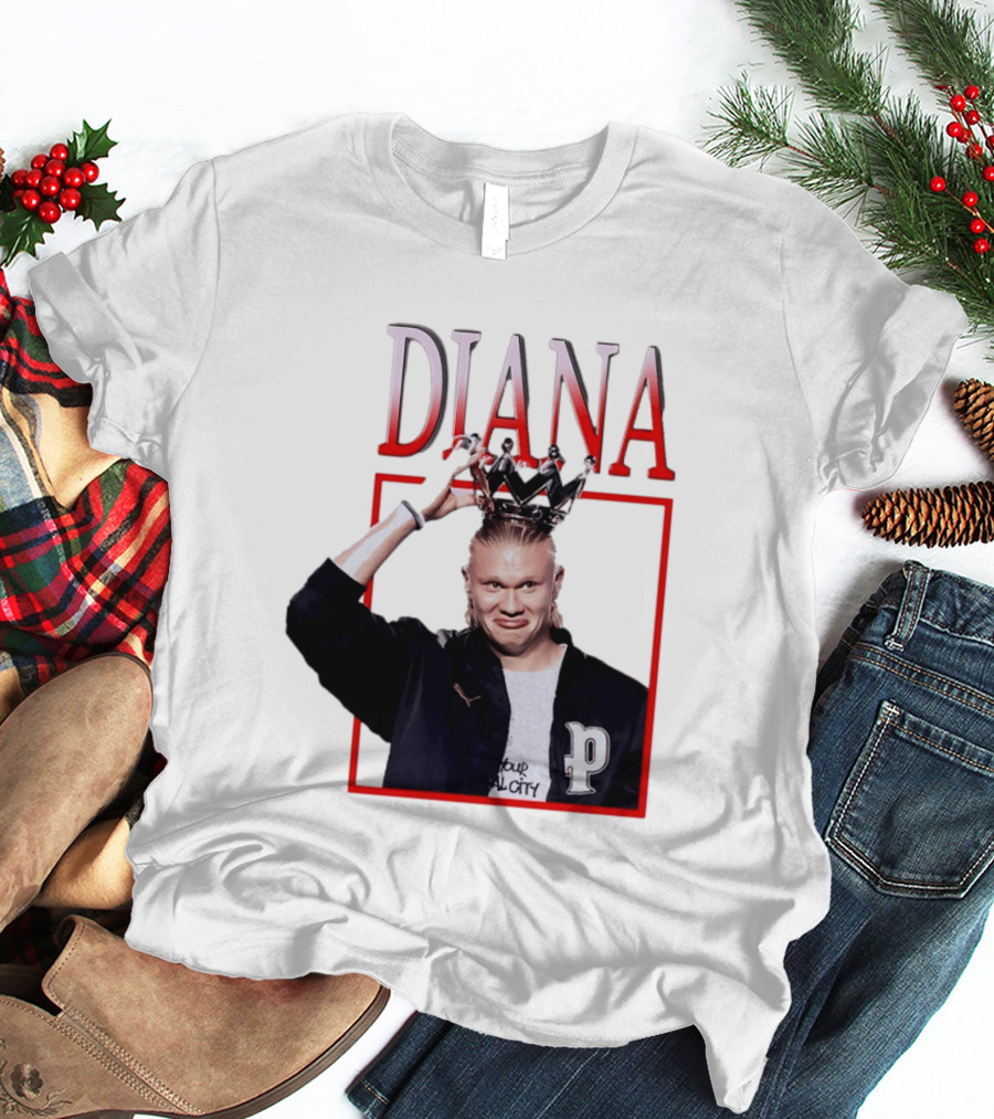 Erling Haaland Diana The People's Princess P Letter Jacket Crown T-Shirt