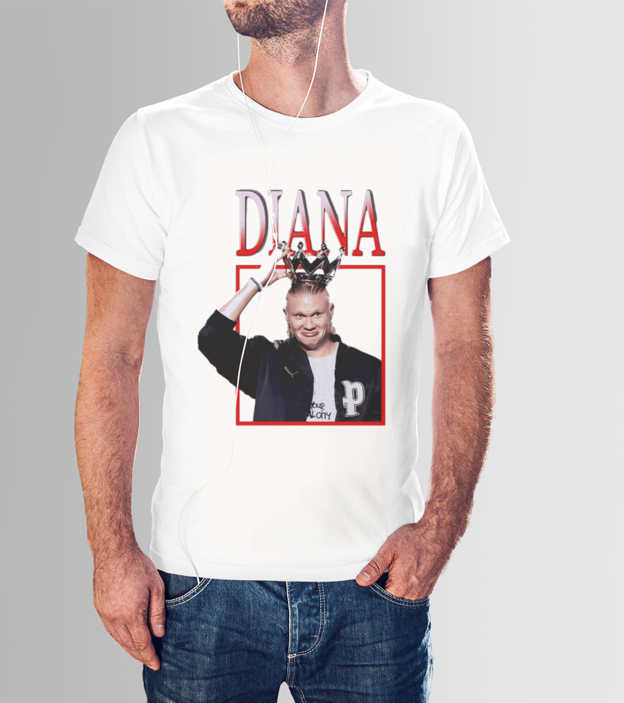 Erling Haaland Diana The People's Princess P Letter Jacket Crown T-Shirt