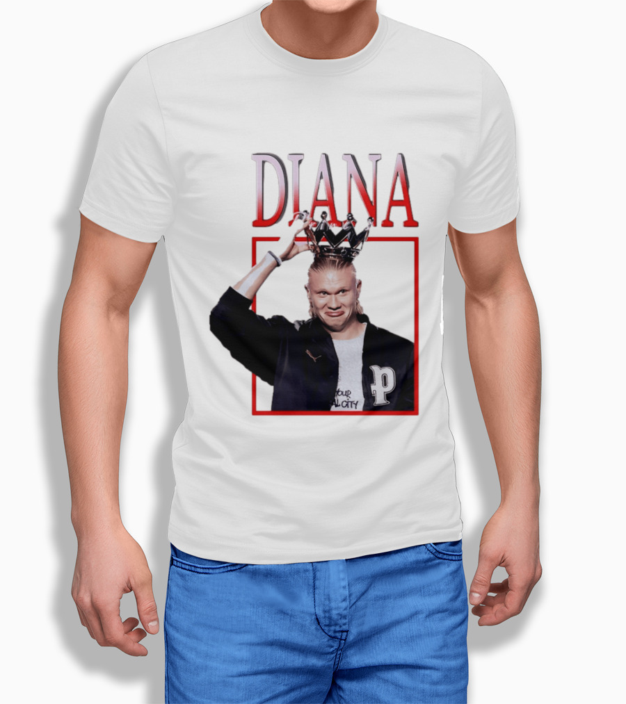 Erling Haaland Diana The People's Princess P Letter Jacket Crown T-Shirt