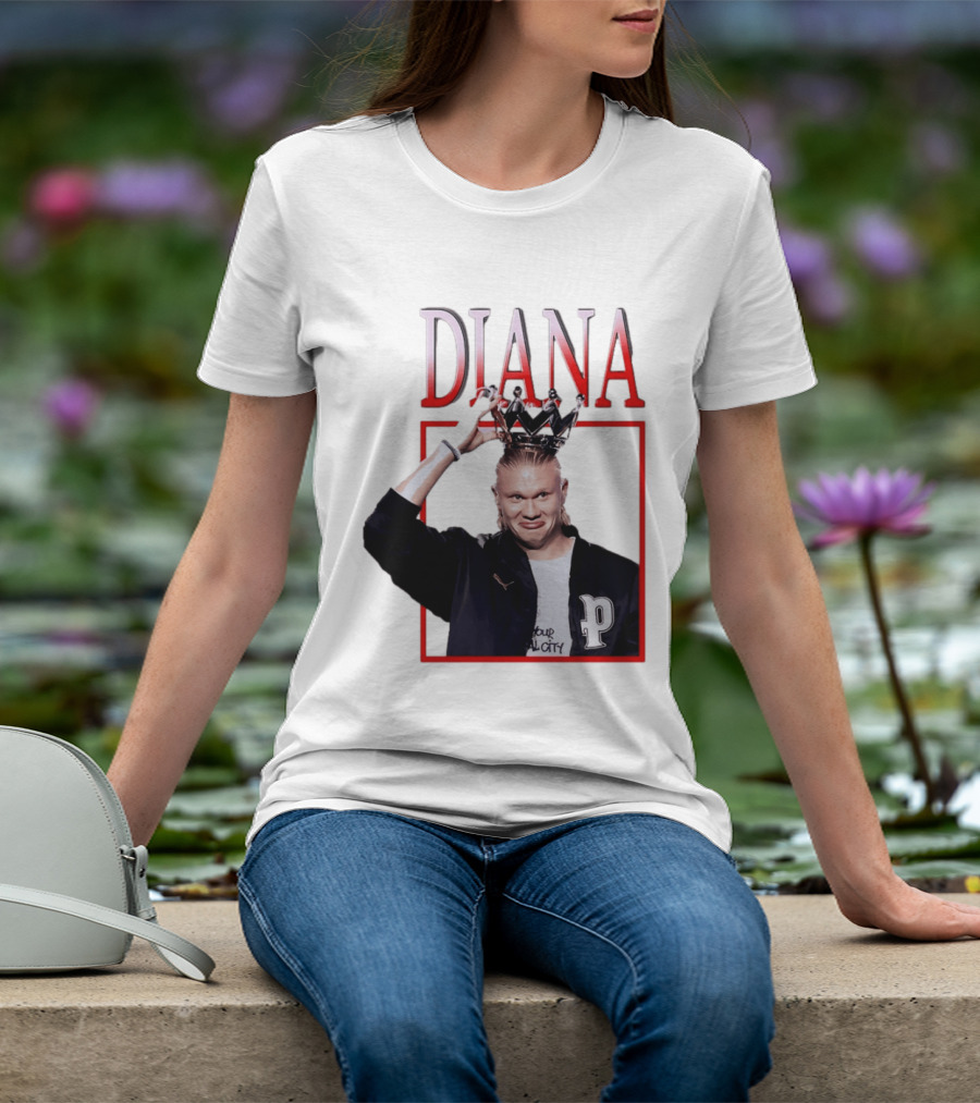 Erling Haaland Diana The People's Princess P Letter Jacket Crown T-Shirt