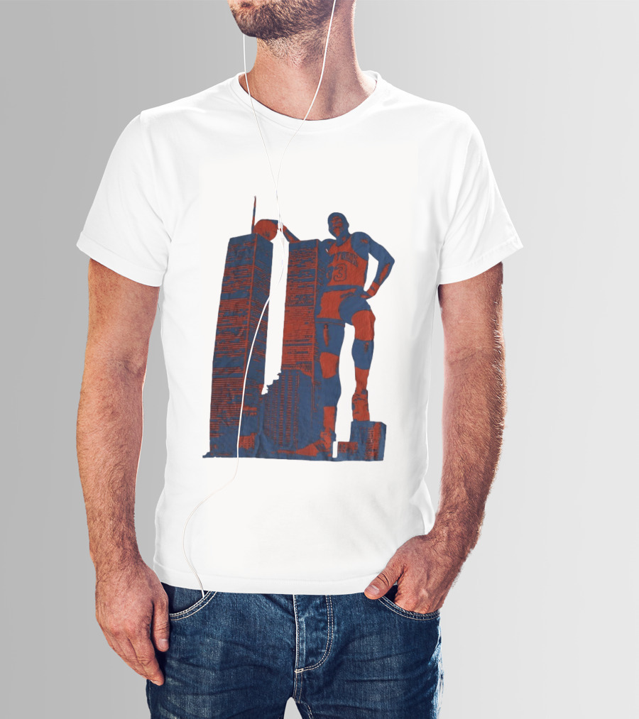 Patrick Ewing New York Knicks Twin Towers Basketball T-Shirt