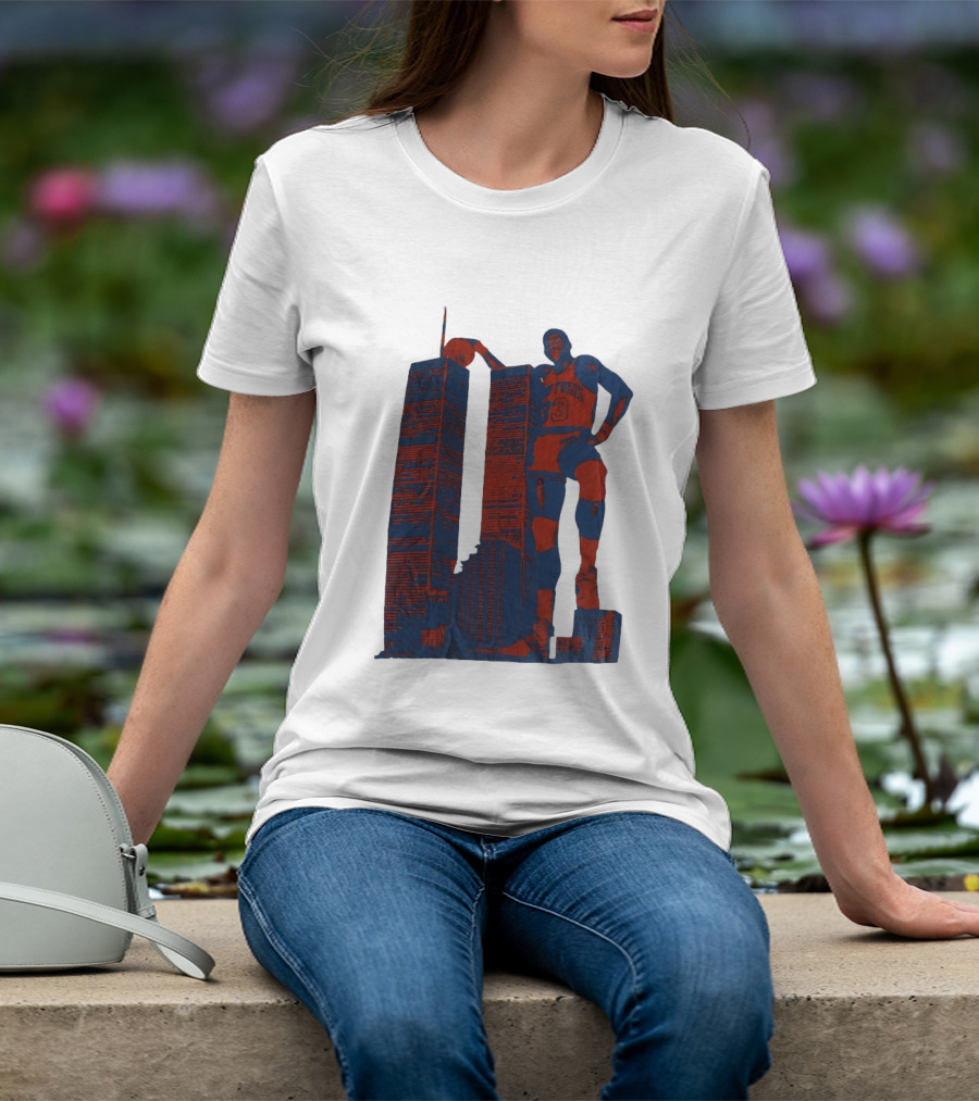 Patrick Ewing New York Knicks Twin Towers Basketball T-Shirt