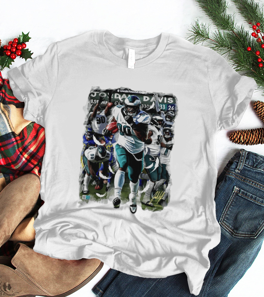 Philadelphia Eagles Jordan Davis THICC SIX 90 Lincoln Financial Field T-Shirt