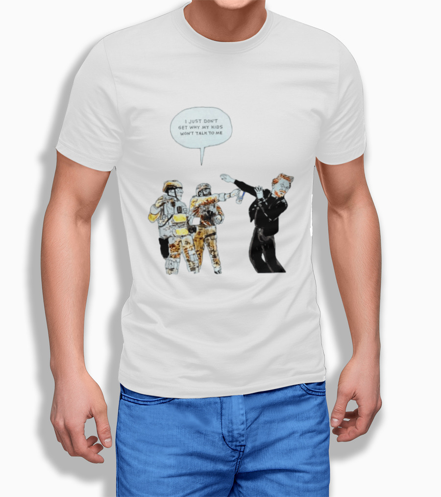 Priest With Soldiers And Kids Speech Bubble T-Shirt