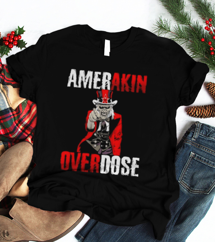Amerakin Overdose Uncle Sam Horror Industrial Metal T-Shirt