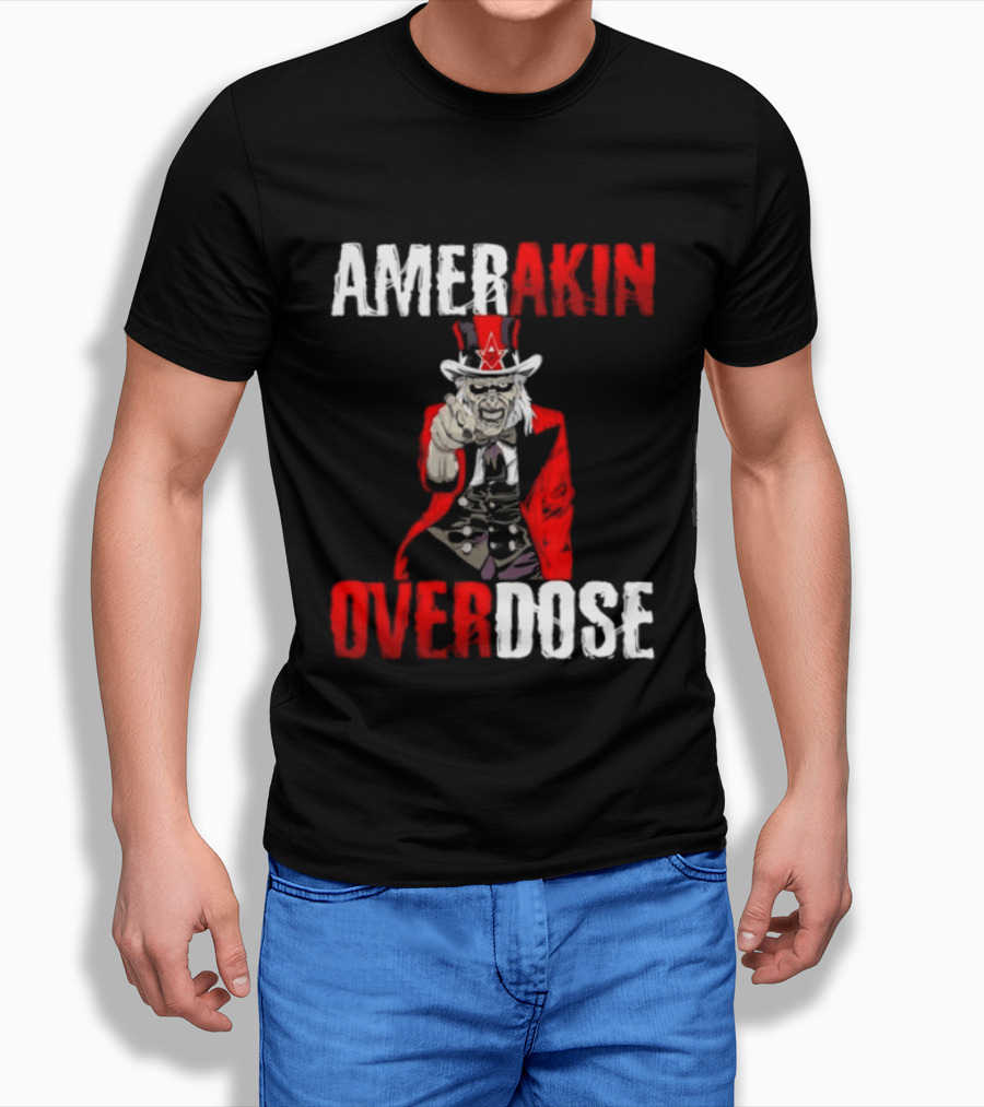 Amerakin Overdose Uncle Sam Horror Industrial Metal T-Shirt