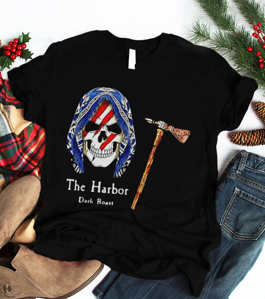 America Skull The Harbor Dark Roast Tomahawk T-Shirt