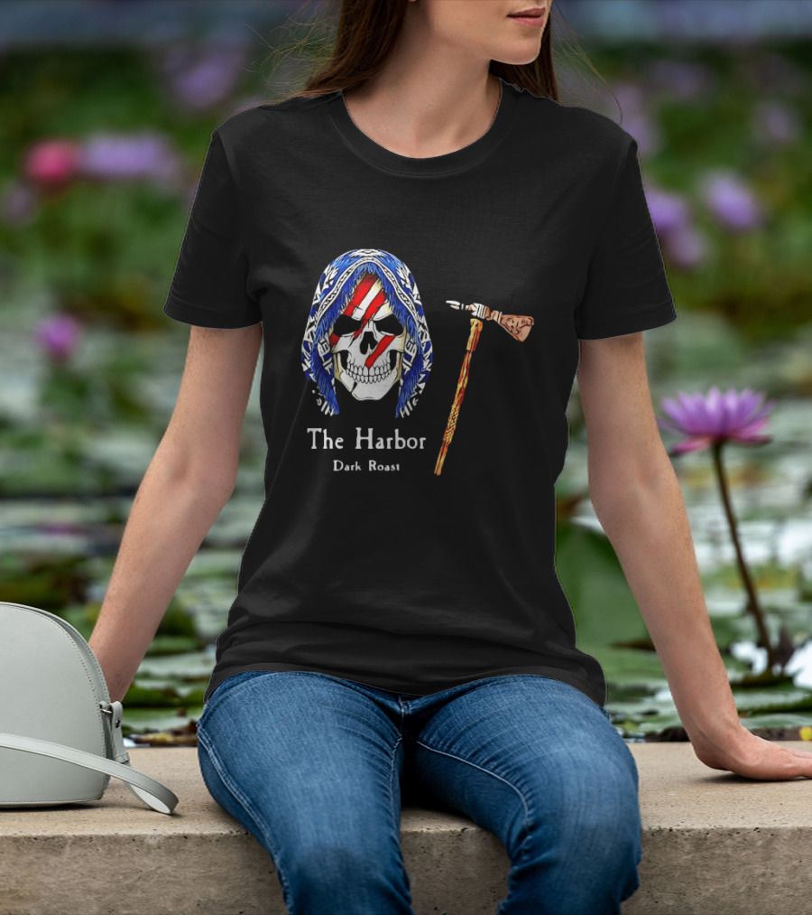 America Skull The Harbor Dark Roast Tomahawk T-Shirt
