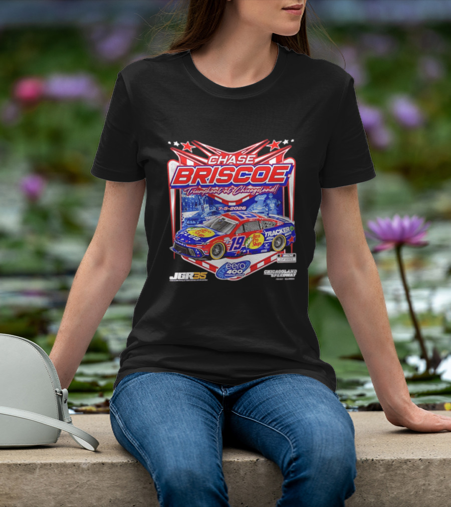 Chase Briscoe Triumph At Chicagoland July 5 2026 Eero 400 Cup Series Race Winner Bass Pro Shops 19 Tracker Boats Chicagoland Speedway T-Shirt