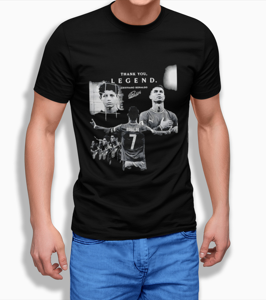 Cristiano Ronaldo Thank You Legend Portugal Number 7 Football T-Shirt