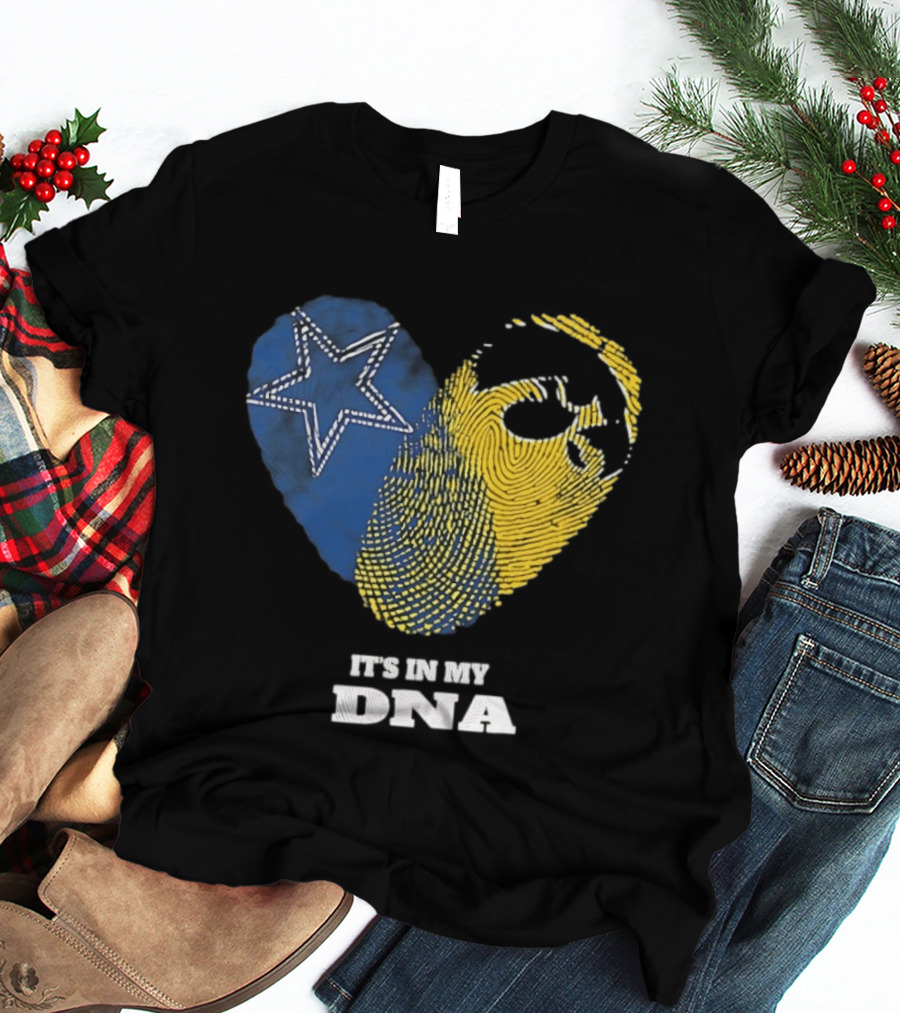 Dallas Cowboys Iowa Hawkeyes Fingerprint It's In My DNA T-Shirt
