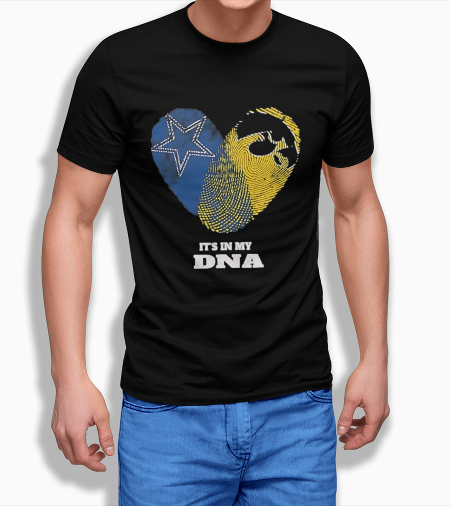 Dallas Cowboys Iowa Hawkeyes Fingerprint It's In My DNA T-Shirt