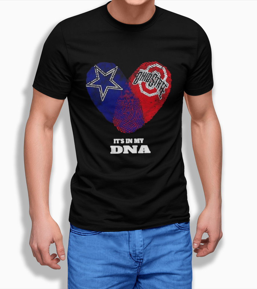 Dallas Cowboys Star And Ohio State Buckeyes Logo It's In My DNA T-Shirt