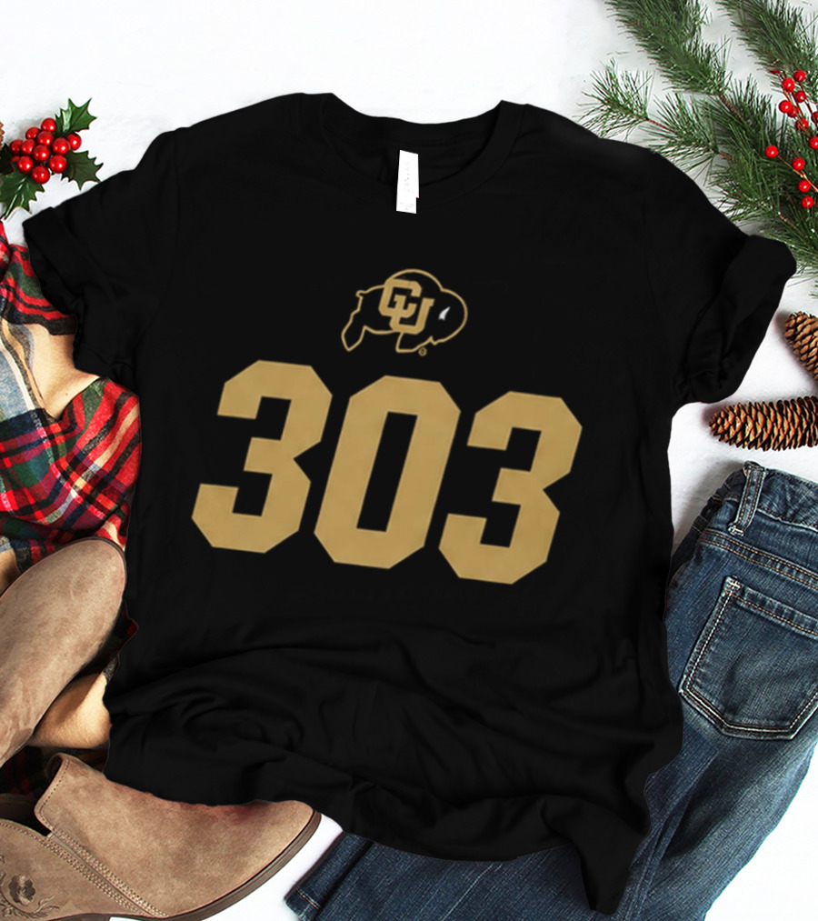 Deion Sanders Colorado Buffaloes Boulder 303 CU Buffs T-Shirt