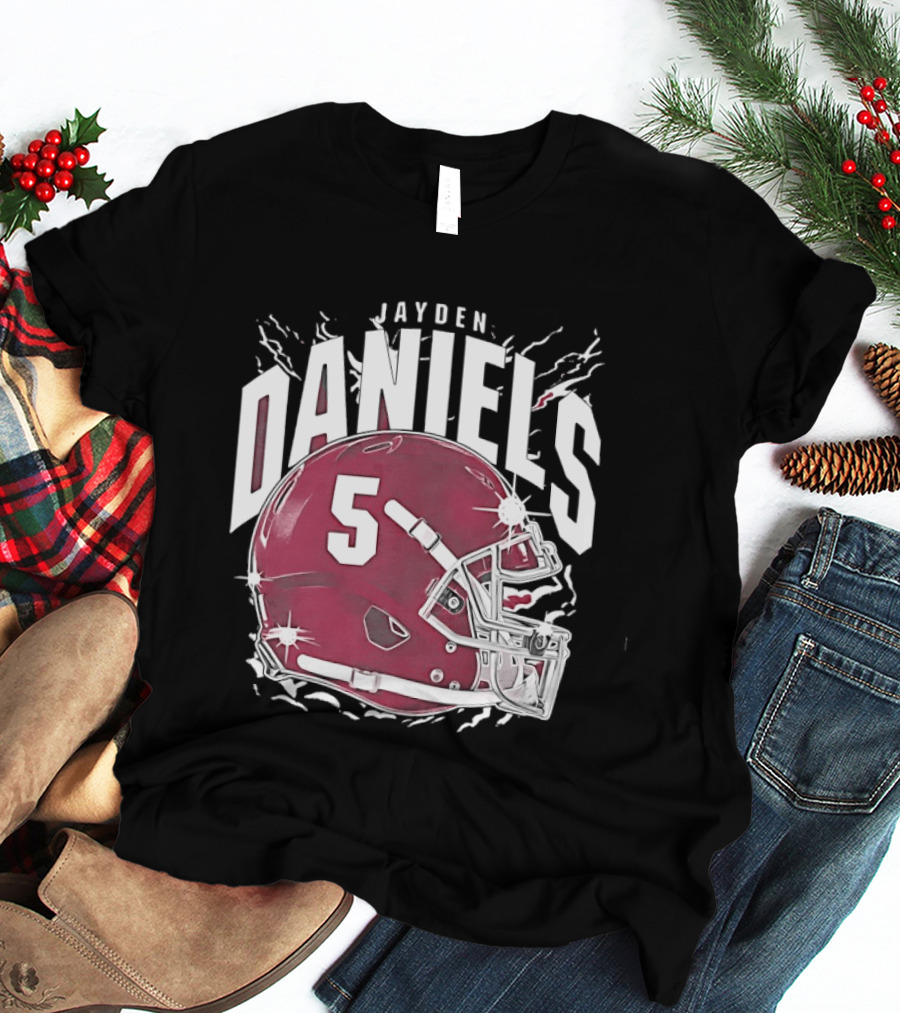 Jayden Daniels 5 Football Helmet Washington Commanders T-Shirt