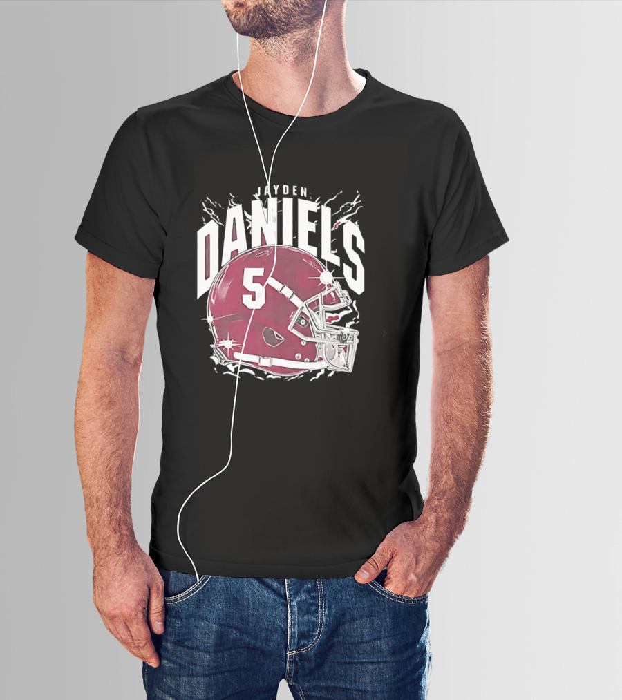 Jayden Daniels 5 Football Helmet Washington Commanders T-Shirt