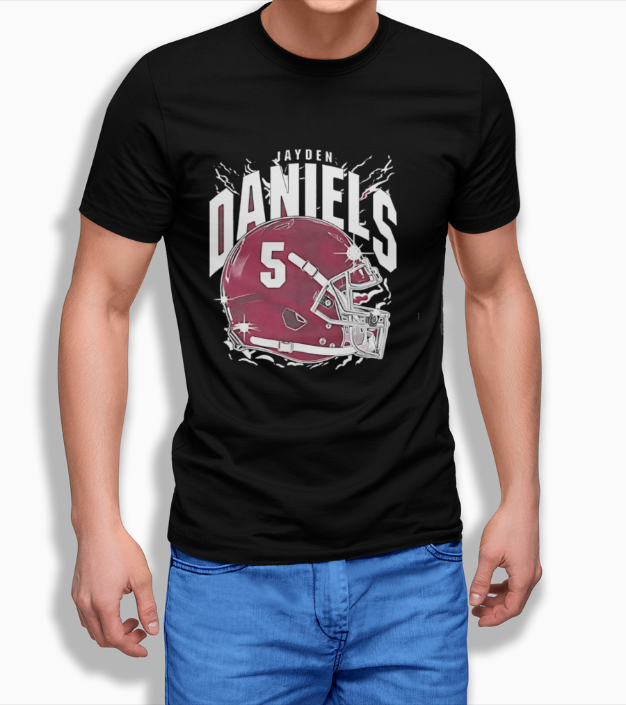 Jayden Daniels 5 Football Helmet Washington Commanders T-Shirt