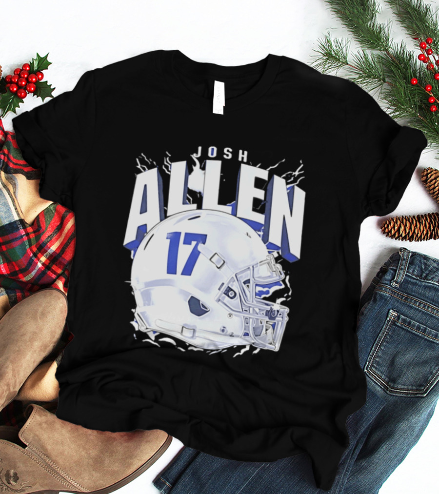 Josh Allen 17 Buffalo Bills Helmet T-Shirt