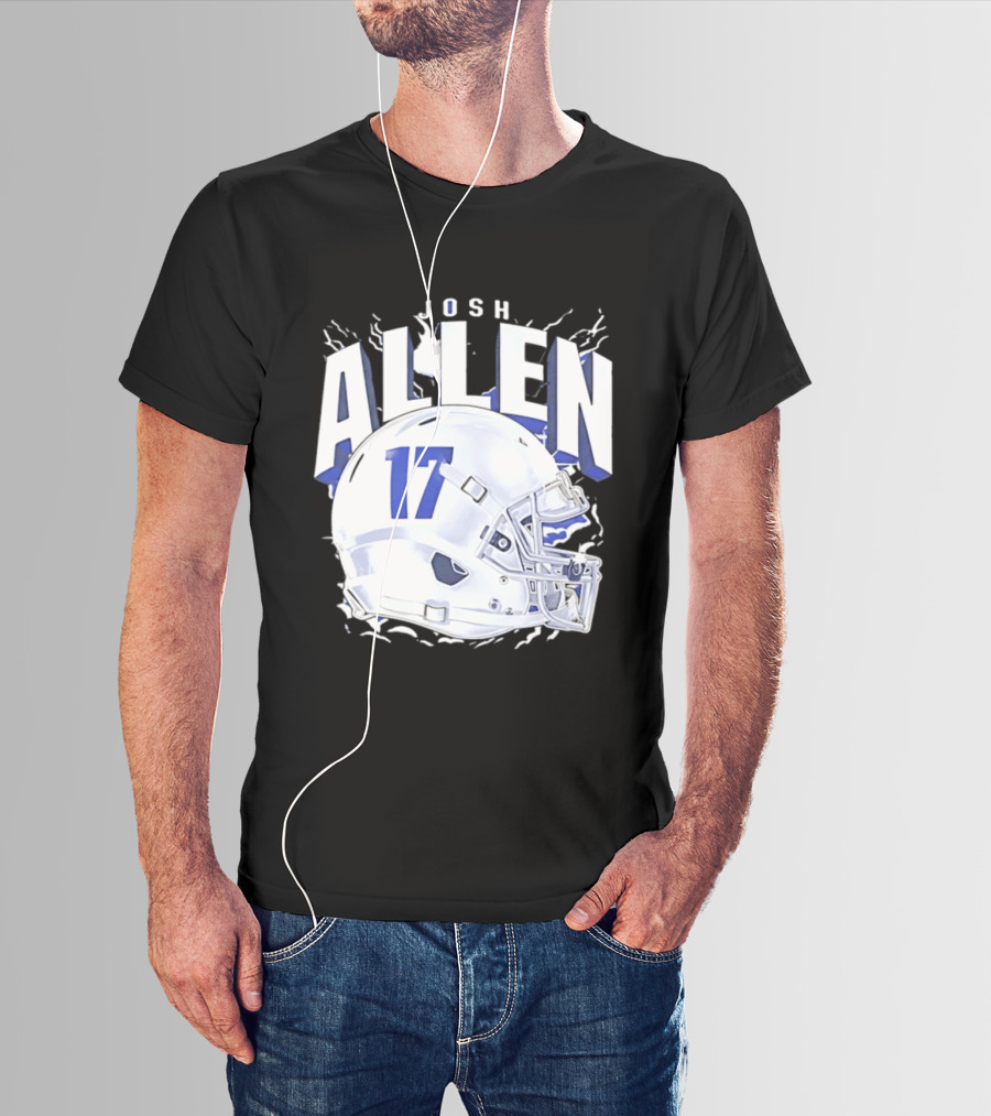 Josh Allen 17 Buffalo Bills Helmet T-Shirt