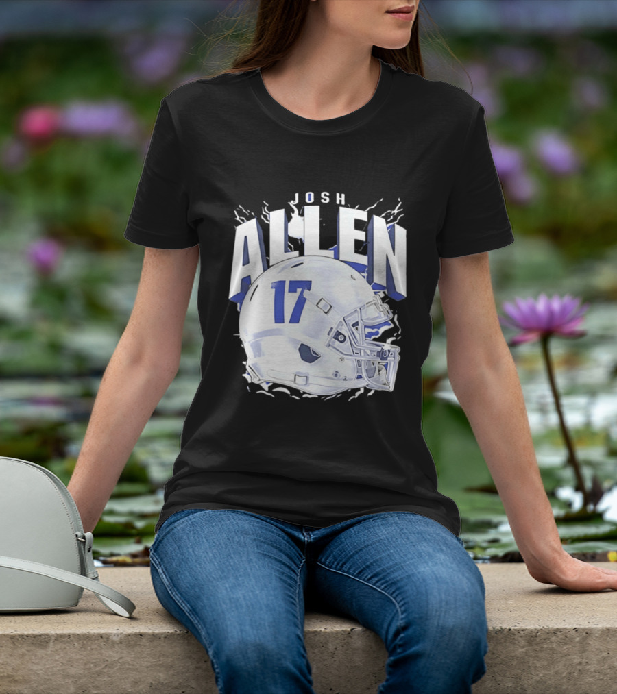Josh Allen 17 Buffalo Bills Helmet T-Shirt