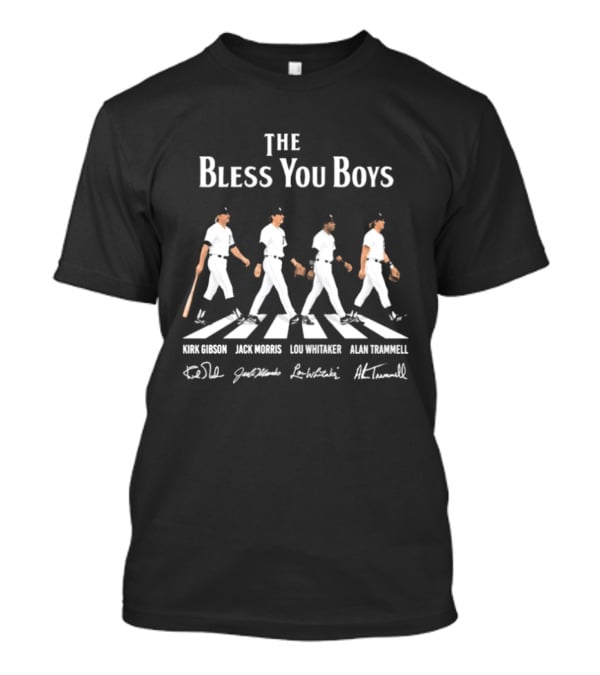 Detroit Tigers The Bless You Boys Road Mike Jason Lou Alan Signatures T-Shirt
