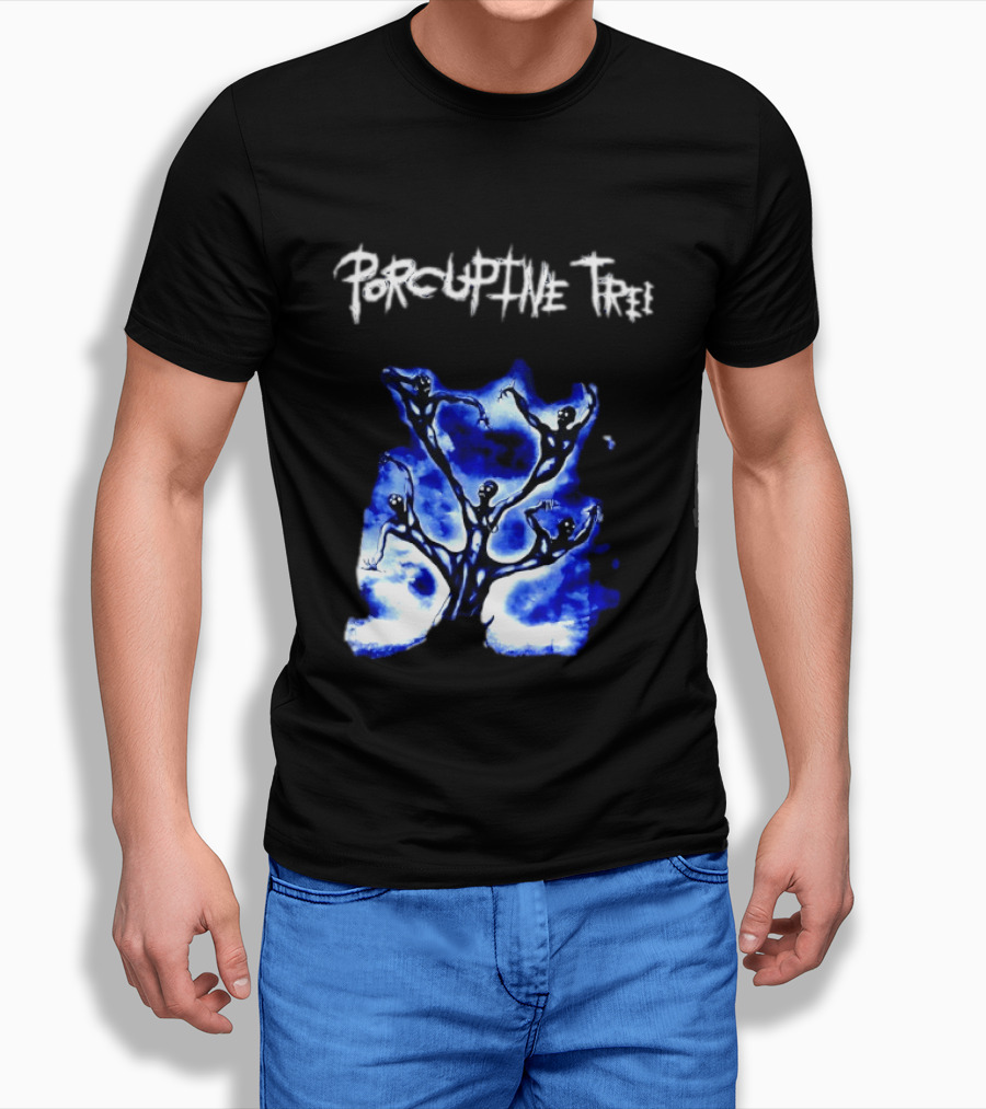 Porcupine Tree Ecelna Rock And Roll Blue Abstract Figures T-Shirt