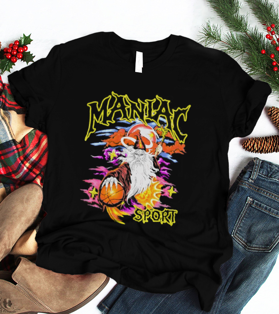 Maniac Sport Wizard Basketball Magic Santa Style Explosion T-Shirt