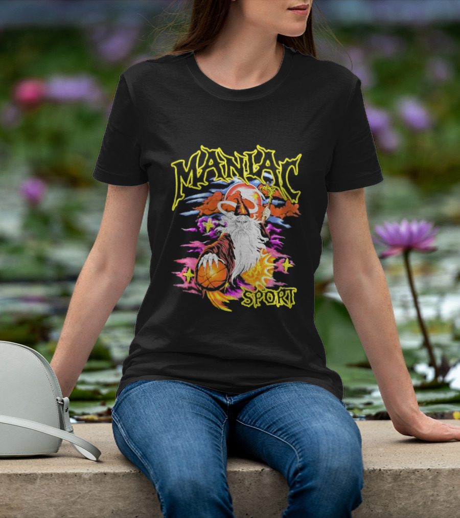 Maniac Sport Wizard Basketball Magic Santa Style Explosion T-Shirt
