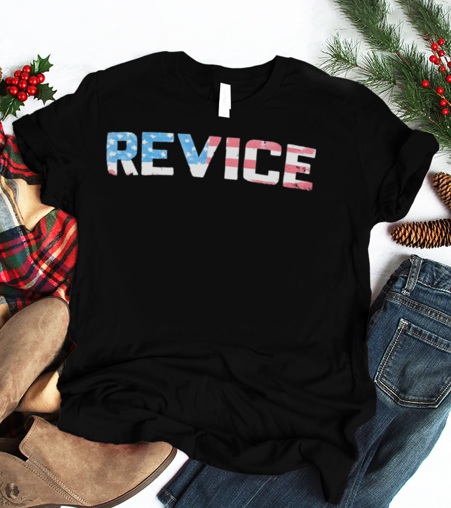 Revice Distressed American Flag USA Patriotic Stars And Stripes T-Shirt