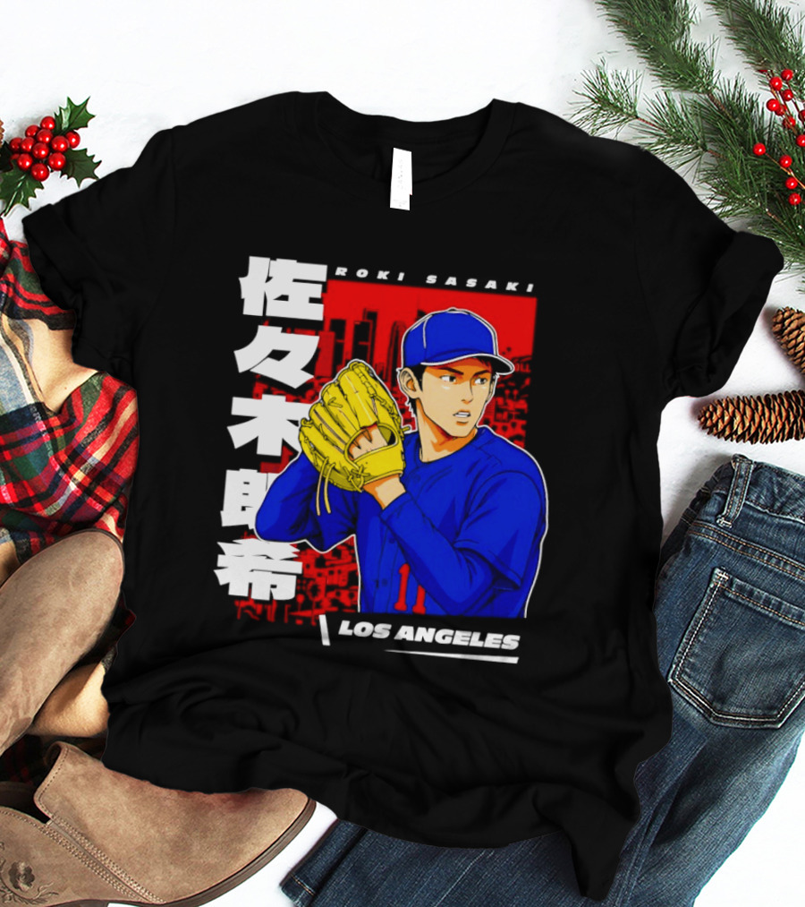 Roki Sasaki Los Angeles Baseball Japanese T-Shirt