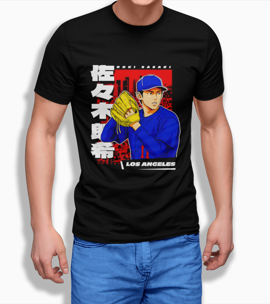 Roki Sasaki Los Angeles Baseball Japanese T-Shirt