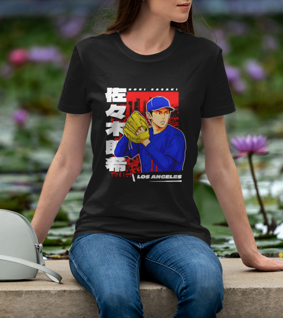 Roki Sasaki Los Angeles Baseball Japanese T-Shirt