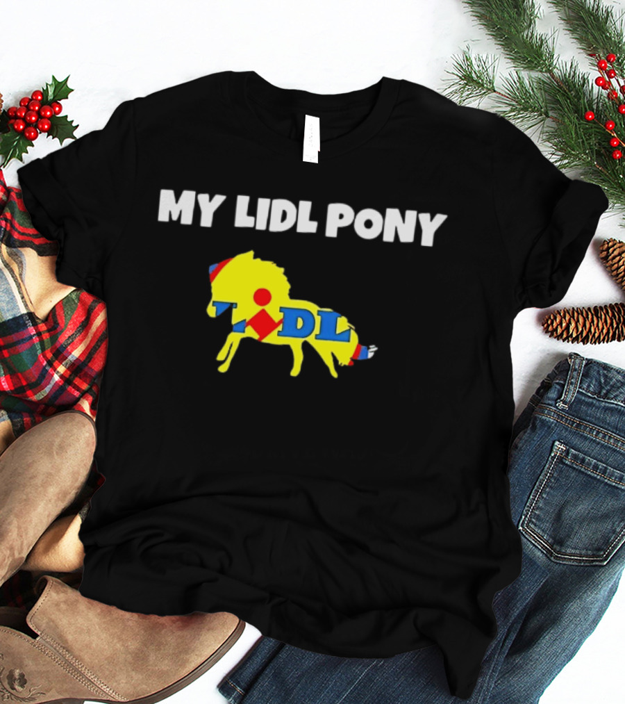 My Lidl Pony Horse Parody Yellow Red Blue T-Shirt
