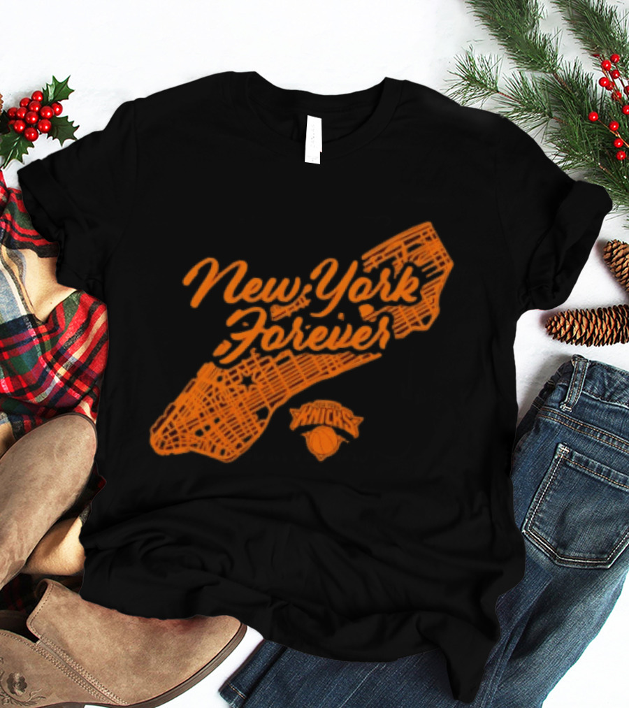 New York Forever Knicks NBA Basketball Map T-Shirt