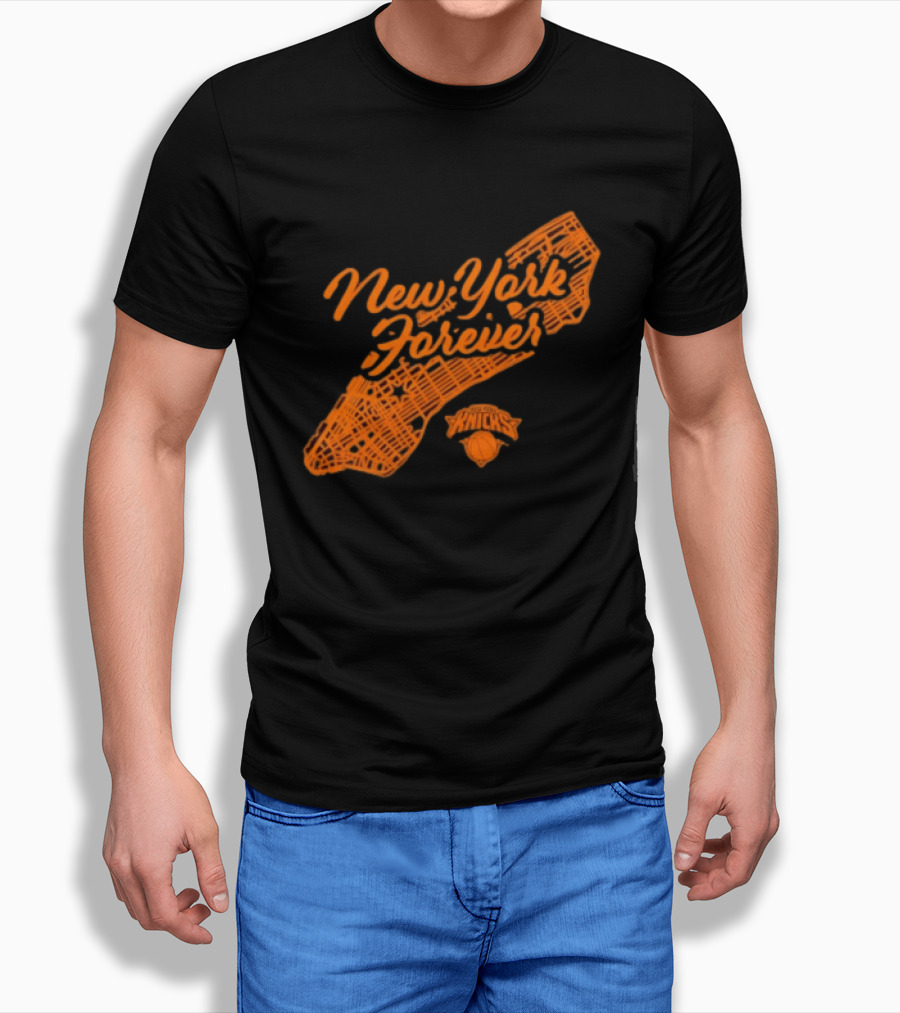 New York Forever Knicks NBA Basketball Map T-Shirt