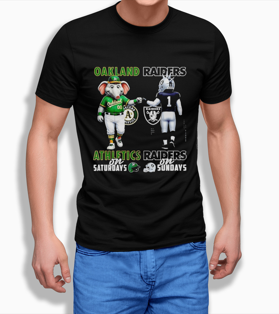 Oakland Athletics Saturdays Raiders Sundays T-Shirt