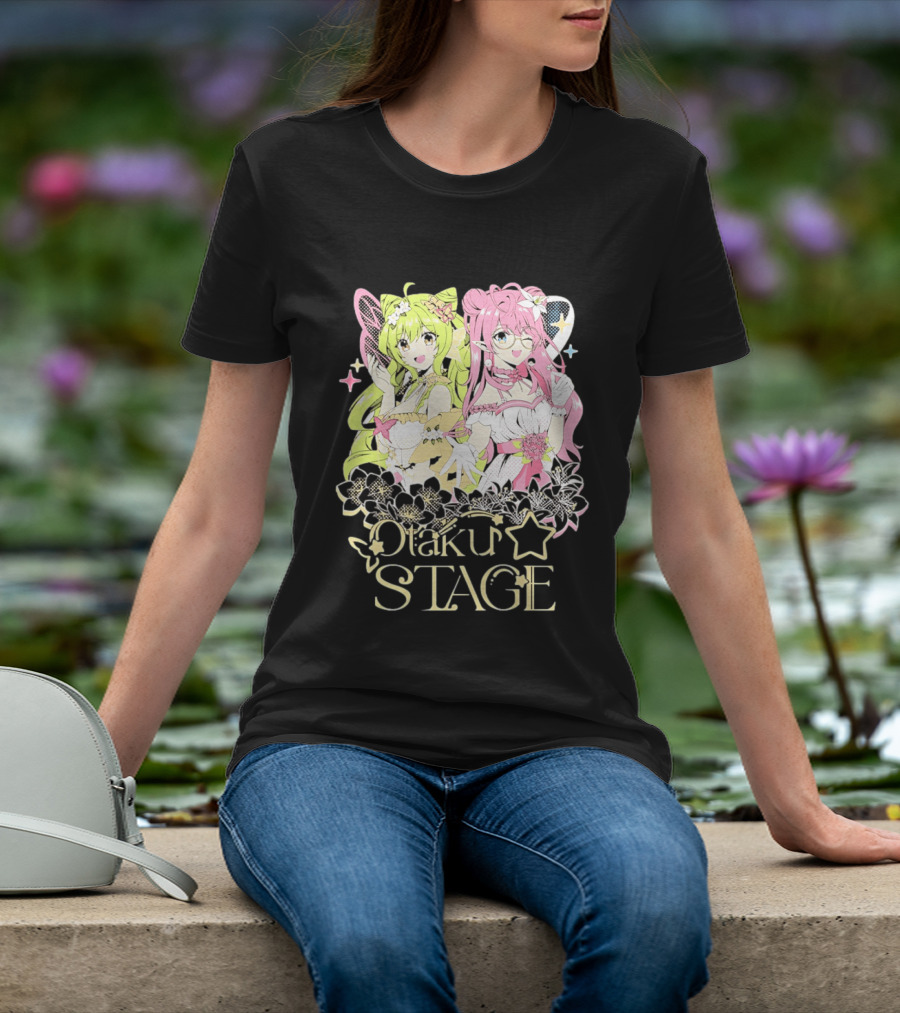 Otaku Stage Manga Kawaii Anime Girls Floral T-Shirt