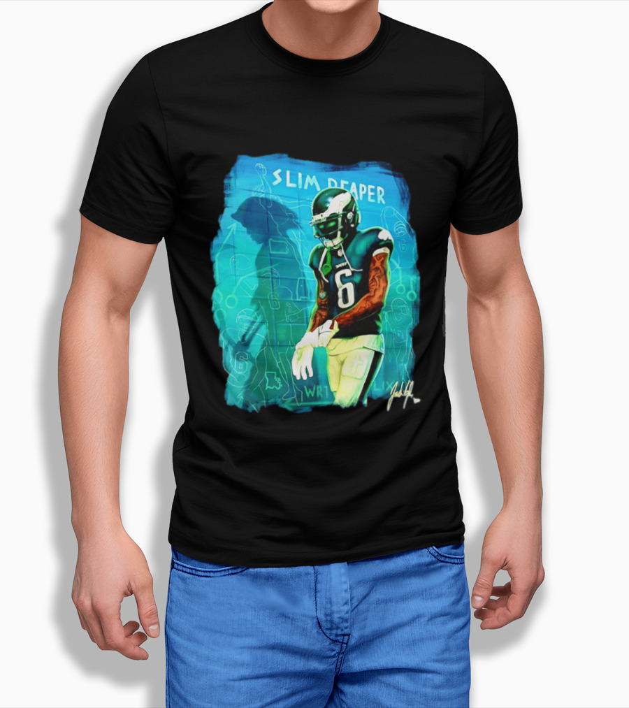 Philadelphia Eagles Devonta Smith Slim Reaper Phantom Six WR1 T-Shirt