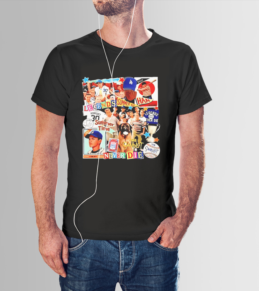 Sandlot Legends Summer 62 Benny The Jet Rodriguez Legends Never Die T-Shirt