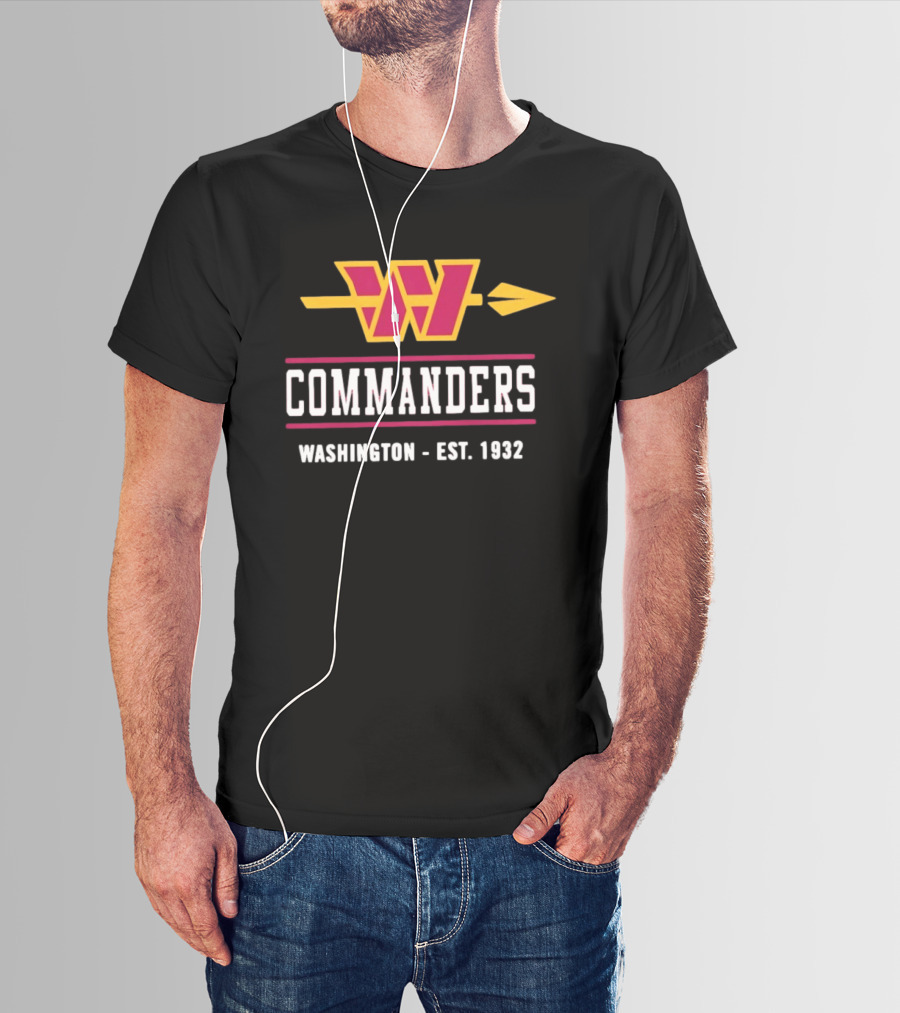 Washington Commanders W Arrow Est 1932 T-Shirt