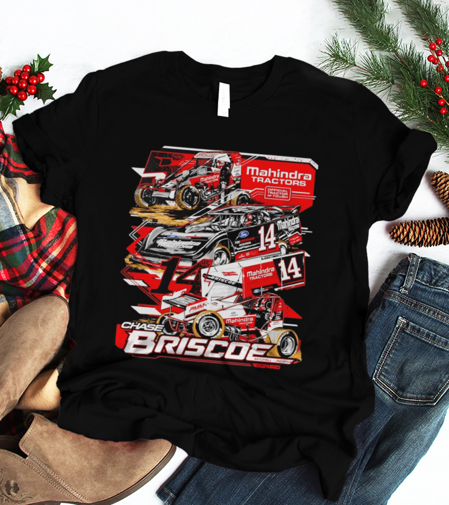 Chase Briscoe Mahindra Tractors Official Tractor Of Tough 14 Racing Collage T-Shirt