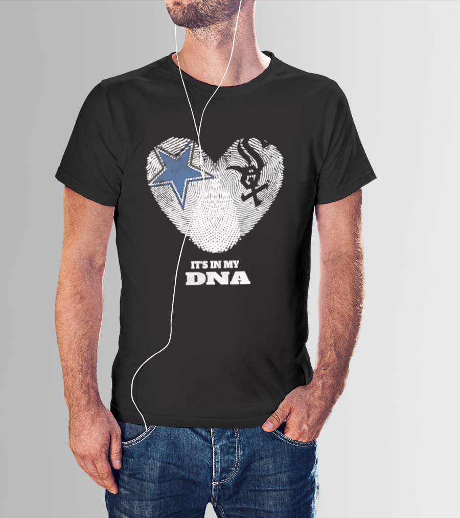 Dallas Cowboys Chicago White Sox It's In My DNA Heart Fingerprint T-Shirt