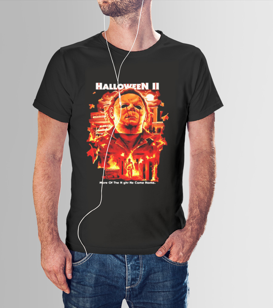 Halloween II Michael Myers Fire Scene More Of The Night He Came Home EMS Car T-Shirt
