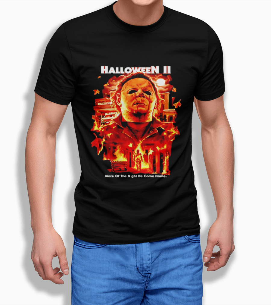 Halloween II Michael Myers Fire Scene More Of The Night He Came Home EMS Car T-Shirt
