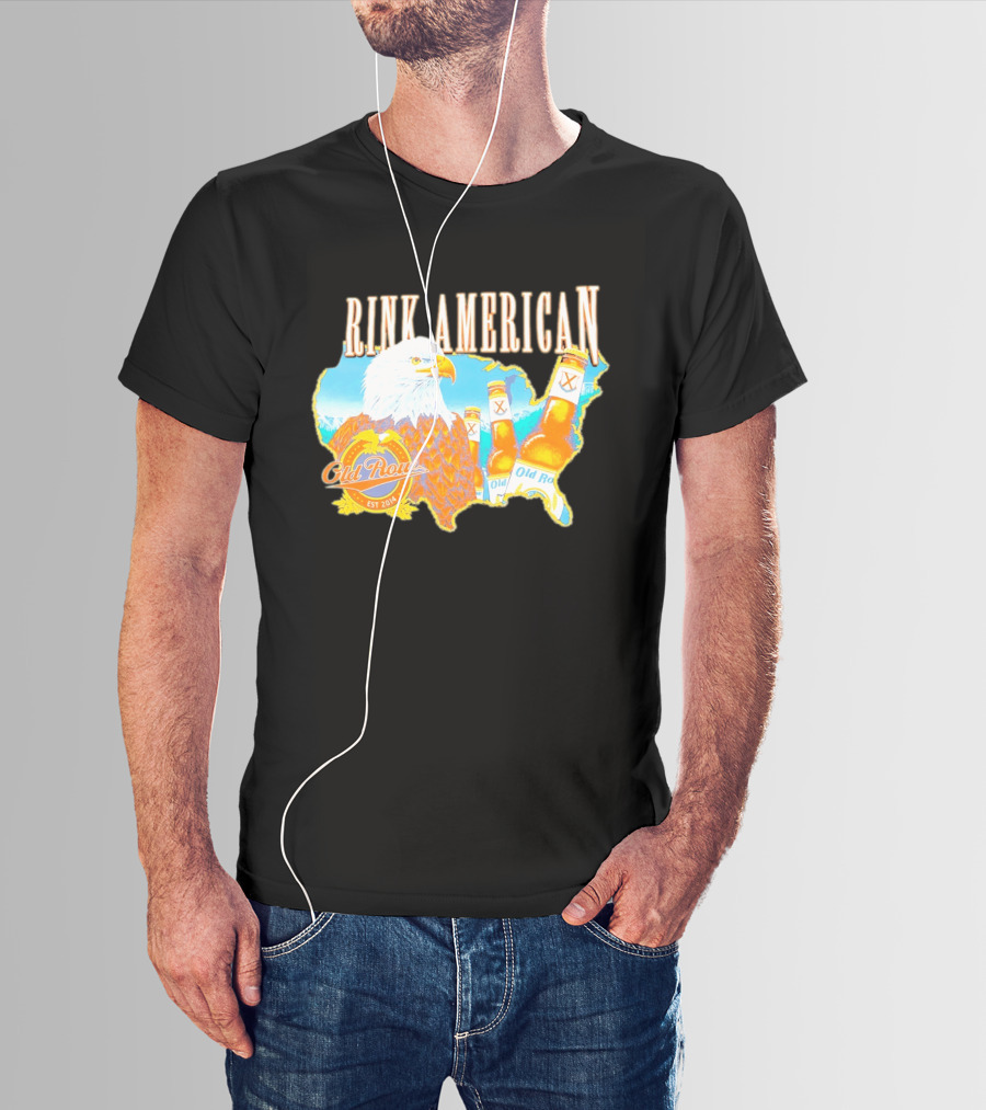 Old Row Drink American Bald Eagle Beer USA Map Rink American T-Shirt