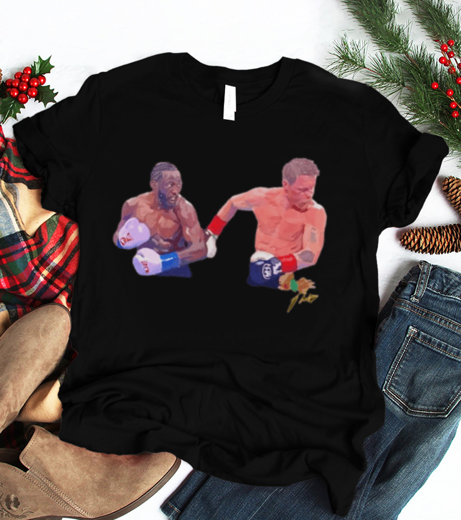 Terence Crawford Canelo Alvarez Boxing Showdown Gloves Raised T-Shirt